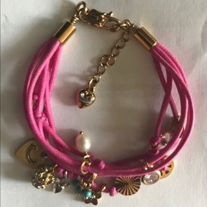 Juicy Couture Pink Chord Bracelet w/ Charms